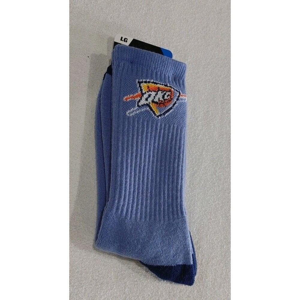 OKC Thunder Crew Socks Large Size 10 to 13. NBA. NEW